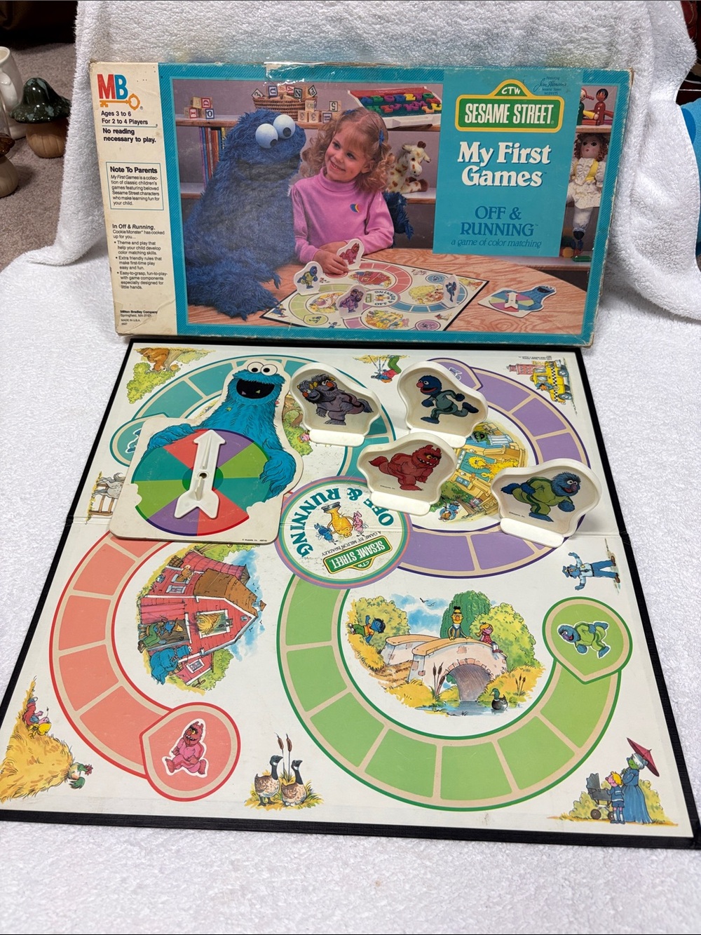 Sesame Street My First Games - Off & Running Board Game vintage 80’s